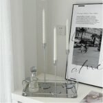 Denique Candlestick Holders Set - 6 Silver Taper Holders for Vintage Modern Table Centerpieces, Home & Wedding Decor. - Image 5