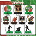 10PCS Football Party Decorations – Honeycomb Centerpieces for Football Birthday Table Toppers - Image 2