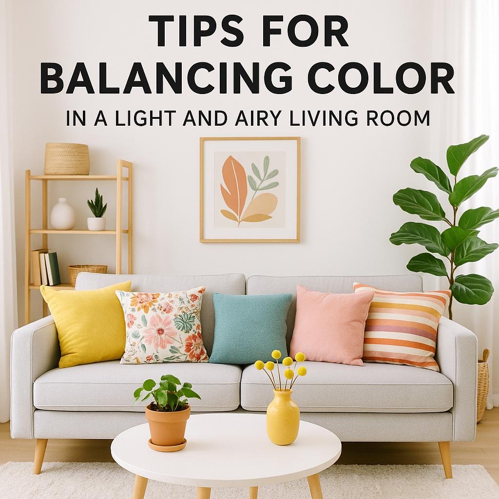 Tips for Balancing Color in a Light and Airy Living Room