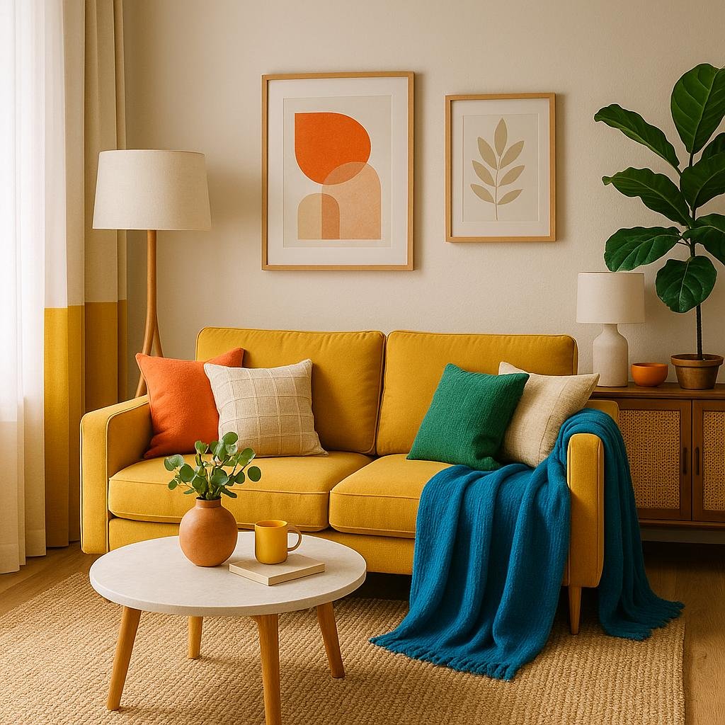Tips for Balancing Bright and Neutral Shades in Your Living Room