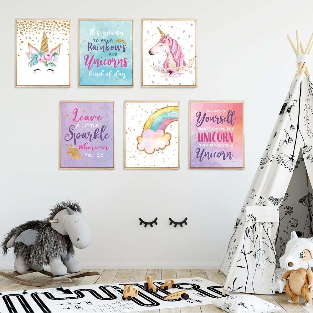 Magical Unicorn Prints: Brightening Girls' Spaces with Rainbow Wonder