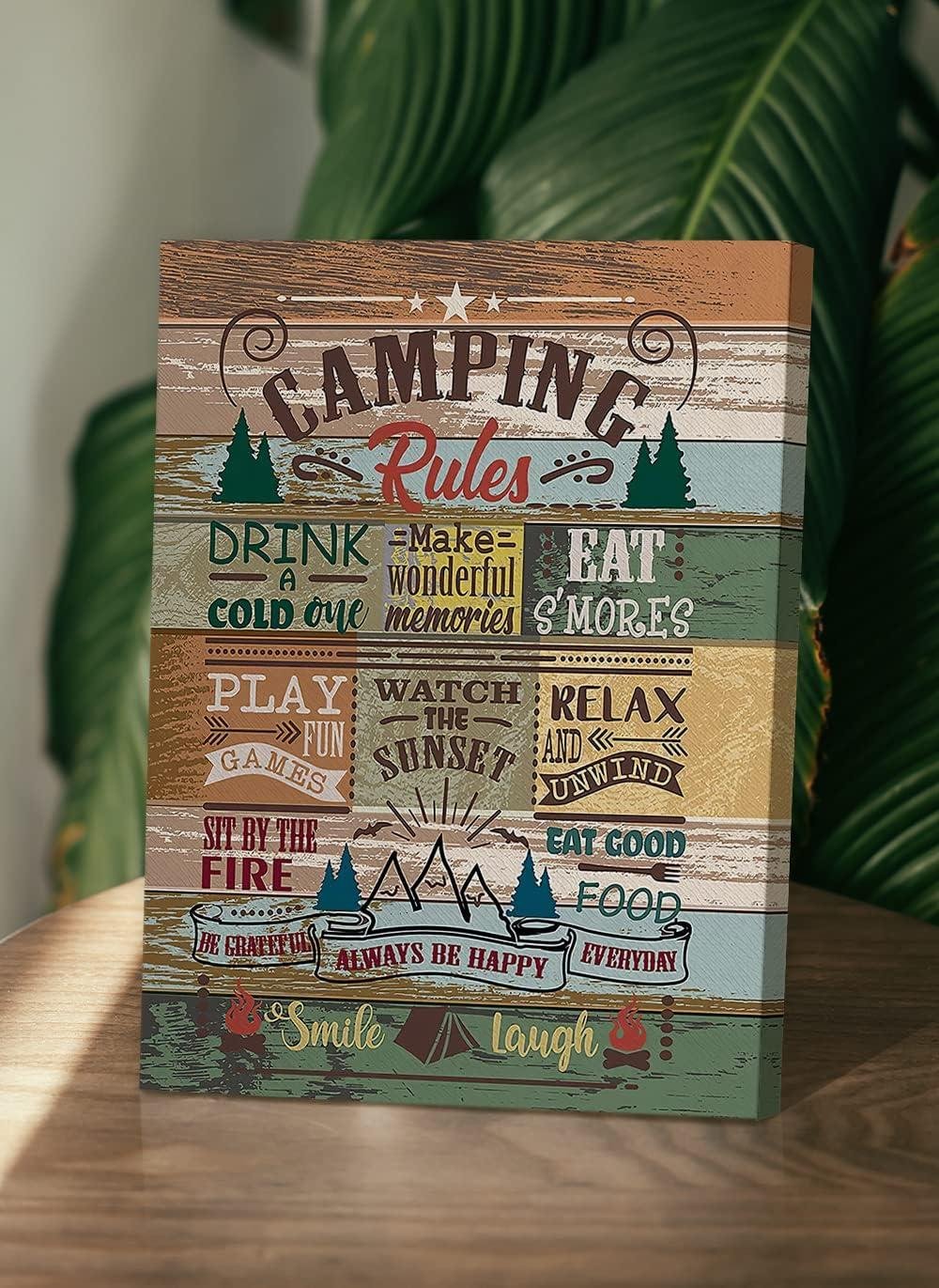 We ⁢Tried‍ This Charming Camping Rules Canvas Art ​for Our RV