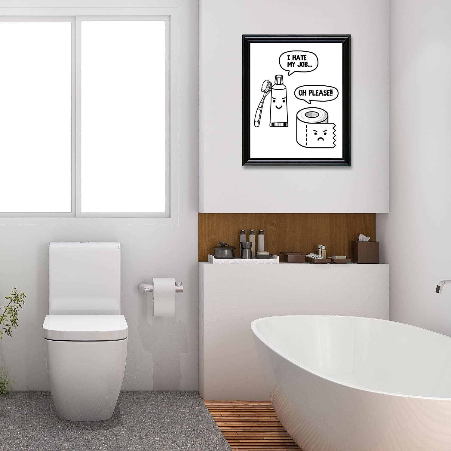 Our Take on Hilarious Framed Bathroom Prints That Pop
