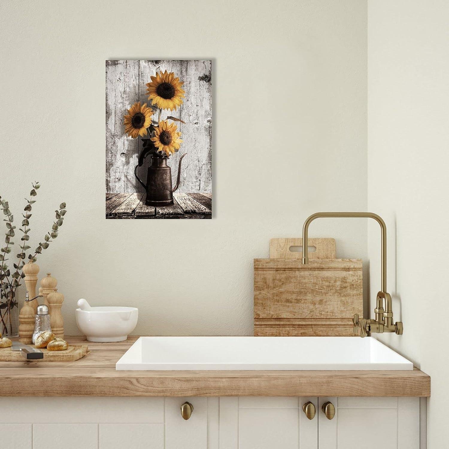 Our Take on the Charming Rustic sunflower Canvas