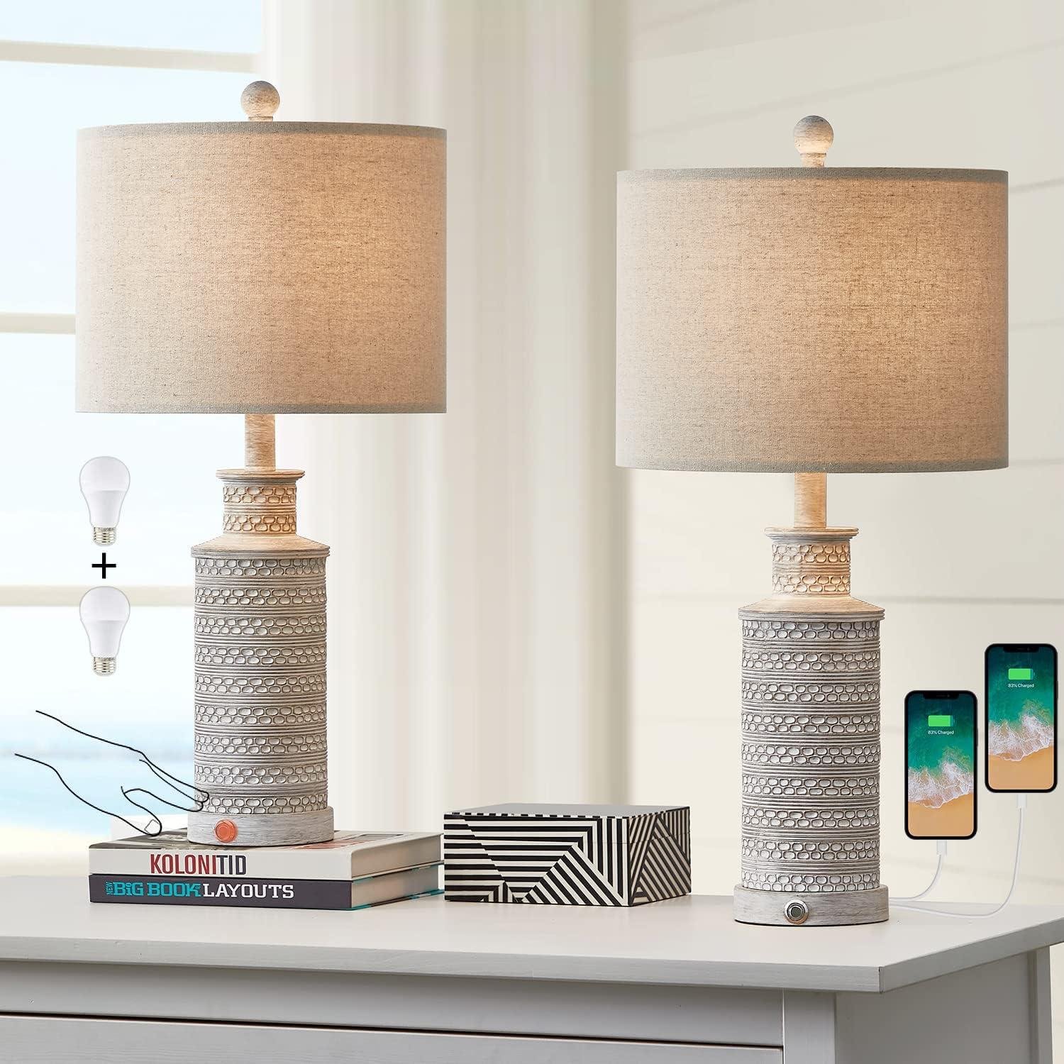 why we Love the BOBOMOMO Rustic Lamps with USB Charging Ports