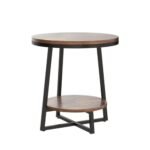 Tribesigns 2-Tier Round End Table with Storage Shelf – Rustic Brown Industrial Nightstand for Small Spaces - Image 5