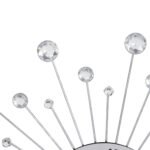 Deco 79 15" Metal Starburst Wall Clock with Crystal Accents: Stylish Home Decor in Silver - Image 4