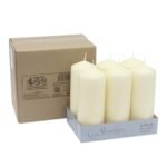 Stonebriar Ivory Unscented Pillar Candles - 3x8, 80-Hour Burn Time, Set of 6 - Image 2