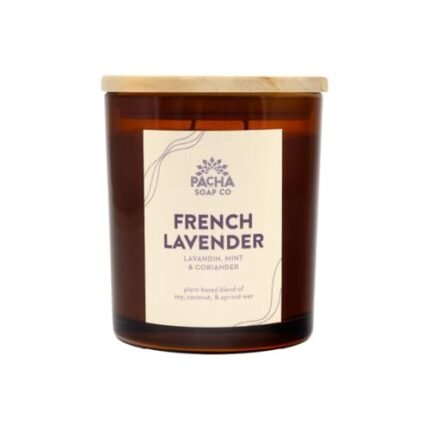 PACHA SOAP Co. French Lavender Candle, 7 oz - Clean Burning, Soy, Coconut & Apricot Wax, Lead-Free Wick, Cruelty-Free, Recyclable