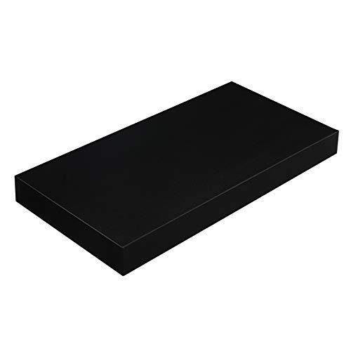 VASAGLE Vintage Floating Wall Shelf 15.7 In, Black Hanging Shelves VASAGLE Wall Shelf, Vintage Floating Shelf 15.7 inch, Hanging Shelves Wall Mounted, for Photos, Decorations, Black ULWS24BK