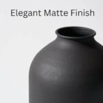 Matte Black 8.6" Arlo Vase for Living Room - Stylish Flower Decor & Centerpiece in Wabi Sabi Style - Image 6