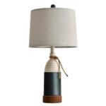 OYEARS 23.75" Table Lamp - Modern Coastal Nautical Design for Bedroom, Living Room, Nightstand, Navy Blue. - Image 9
