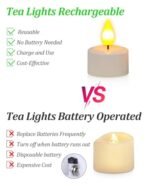 SoulBay 12pcs Flameless LED Tea Light Candles with Remote, USB Rechargeable, Timer & Base for Décor, Weddings, and Emergencies. - Image 9
