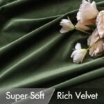 MIULEE Olive Green Velvet Curtains 84" - Luxury Blackout Drapes, Thermal Insulated, 2 Panels, W52 x L84" - Image 4