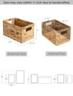 Wicker Storage Basket Set - 2 Medium Water Hyacinth Baskets with Handles for Organizing. - Image 3