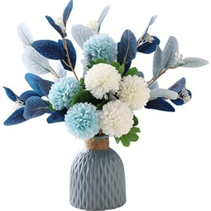 NAWEIDA Artificial Flowers with Vase Faux Hydrangea Flower Arrangements Table Centerpieces for Home Garden Party Wedding Decoration
