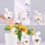 Mini Couple Statue for Living Room and Bedroom Decor, Perfect Anniversary Gift (White, 3.15in) - Image 6