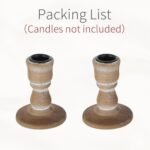 Inweder Wooden Taper Candle Holders: Rustic Farmhouse Candle Holders for Fall & Christmas Decor, Set of 2. - Image 7