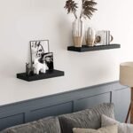 VASAGLE Vintage Floating Wall Shelf 15.7 In, Black Hanging Shelves for Photos & Decor - ULWS24BK - Image 2