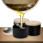 ABK 24PCS 4oz Black Candle Tins with Wood Grain Lids - Matte Jars for DIY Candle Making. - Image 4