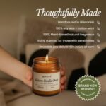 Bare Botanics Warm Vanilla Oak Soy Candle - 100% Plant-Based, Non-Toxic, Handpoured in WI, 40+ Hour Burn Time. Perfect Gift! - Image 3