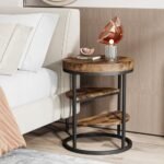 Tribesigns Round End Table Set of 2 – 3-Tier Rustic Industrial Side Tables for Small Spaces - Image 8