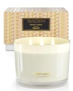 96NORTH Creamy Vanilla Scented Candles | Large 3 Wick Jar Candle | Up to 40 Hours Burning Time | 100% Natural Soy Wax | Relaxing Scented Candle for Home | Gift-Ready Luxury Candle for Men & Women