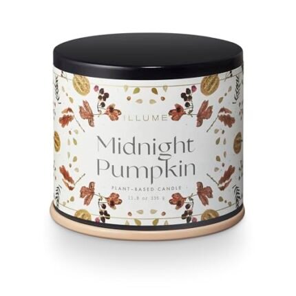 ILLUME Noble Holiday Collection Midnight Pumpkin Vanity Tin Candle, 11.8 oz