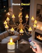 SoulBay 12pcs Flameless LED Tea Light Candles with Remote, USB Rechargeable, Timer & Base for Décor, Weddings, and Emergencies. - Image 2