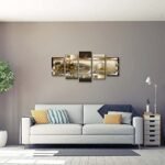 LUDUHU Yellow Orchid Canvas Print - Abstract Wall Art for Home Decor, 40x20 inch Floral Artwork. - Image 7