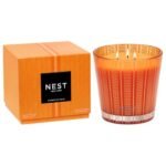 NEST New York Scented 3-Wick Candle, Pumpkin Chai - 21.2 oz - Up to 100-Hour Burn Time - Reusable Glass Vessel