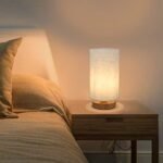 Minimalist Small Bedside Lamp with Round Fabric Shade for Bedroom, Kids Room, Dorm & Office - Image 2