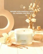 96NORTH Creamy Vanilla Scented Candle | Large 3-Wick | 40+ Hours Burn | Natural Soy Wax | Ideal Gift for All - Image 2