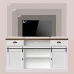 AntsandAnts Coastal TV Stand for 65" TV | Mid-Century Wood Entertainment Center with Storage | Farmhouse Console Table for Living Room or Bedroom - White - Image 8