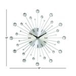 Deco 79 15" Metal Starburst Wall Clock with Crystal Accents: Stylish Home Decor in Silver - Image 6