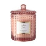 LA JOLIE MUSE Rose Noir & Oud Scented Candle – Lemon, Rose & Oud | 10 oz Natural Soy Wax | 55 Hours Clean Burn | Gift-Ready for Hosts & Gatherings | Elegant Home Décor