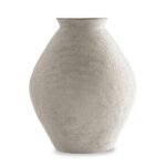 Signature Design by Ashley Hannela 12" Modern Distressed Polyresin Vase, Antique Tan