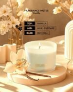 96NORTH Creamy Vanilla Scented Candle | Large 3-Wick | 40+ Hours Burn | Natural Soy Wax | Ideal Gift for All - Image 4