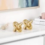 XMGZQ Gold Knot Sculpture for Coffee Table, Bookshelf & Nightstand - Minimalist Home Decor Accent - Image 2