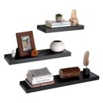 VASAGLE Vintage Floating Wall Shelf 15.7 In, Black Hanging Shelves for Photos & Decor - ULWS24BK - Image 6