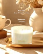 96NORTH Creamy Vanilla Scented Candle | Large 3-Wick | 40+ Hours Burn | Natural Soy Wax | Ideal Gift for All - Image 3