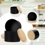 ABK 24PCS 4oz Black Candle Tins with Wood Grain Lids - Matte Jars for DIY Candle Making. - Image 3