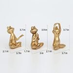 Set of 3 Gold Frog Yoga Figurines - Modern Decor for Living Room, Office, or Bookshelves. Perfect Gift for Moms! - Image 3