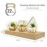 Sorbus Floating Shelves – Wall-Mounted Storage for Kitchen, Bathroom, and Living Room (Maple Wood, 2 Pack) - Image 3