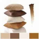 MIULEE Set of 4 Neutral 18x18 Inch Corduroy Decorative Pillow Covers for Sofa, Couch, and Bed – Rustic Boho Home Decor - Image 2