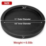 Small Round Wooden Decorative Tray for Coffee Tables—Rustic Black Farmhouse Home Décor & Bathroom Accessory. - Image 3