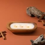 10-Inch Wooden Bowl Candle: Large Soy Farmhouse Candle, Sandalwood Scent, 3 Wicks, Perfect Christmas Gift. - Image 2