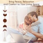 Boho Moon Phase Wall Hanging with Wood Beads and Tassel - Stylish Home Decor for Living Room, Bedroom, or Office (Brown) - Image 5