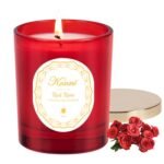 KONNI Scented Candles, Red Rose Soy Candle, Single-Wick Jar Candles Aromatherapy Candle with 40 Hours of Burn Time, Birthday, Valentine, Christmas, Anniversary Present 7 oz