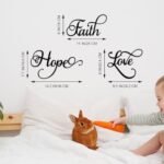 ESTART Faith Hope Love Metal Wall Art – 3-Piece Rustic Black Letter Sign for Home Decor - Image 3